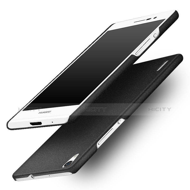 Handyhülle Hülle Kunststoff Schutzhülle Treibsand für Huawei P7 Dual SIM Schwarz Plus