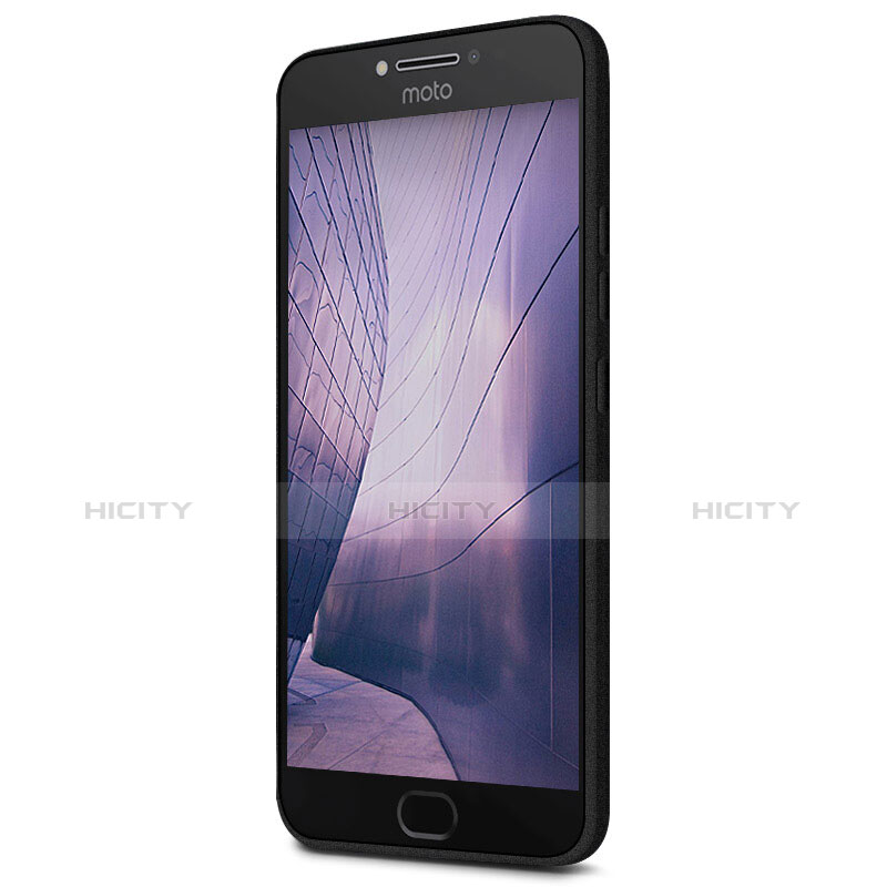 Handyhülle Hülle Kunststoff Schutzhülle Treibsand für Motorola Moto E4 Plus Schwarz groß