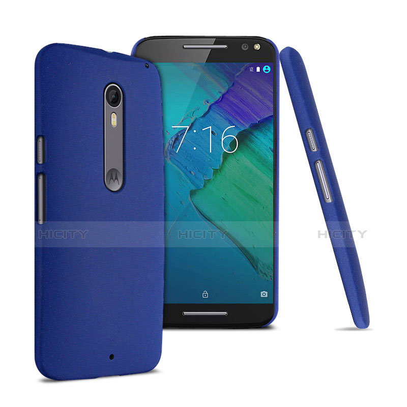 Handyhülle Hülle Kunststoff Schutzhülle Treibsand für Motorola Moto X Style Blau
