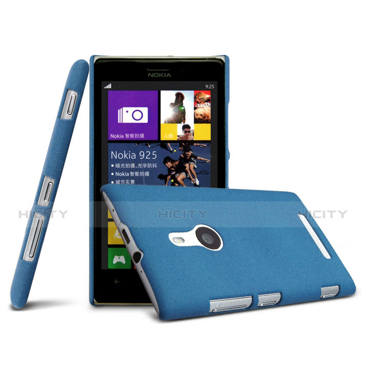 Handyhülle Hülle Kunststoff Schutzhülle Treibsand für Nokia Lumia 925 Blau groß