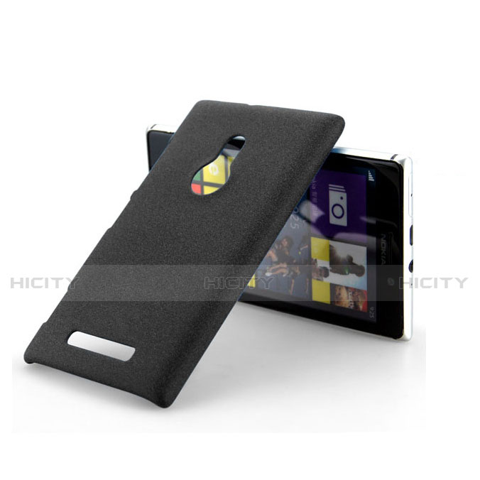 Handyhülle Hülle Kunststoff Schutzhülle Treibsand für Nokia Lumia 925 Schwarz Plus