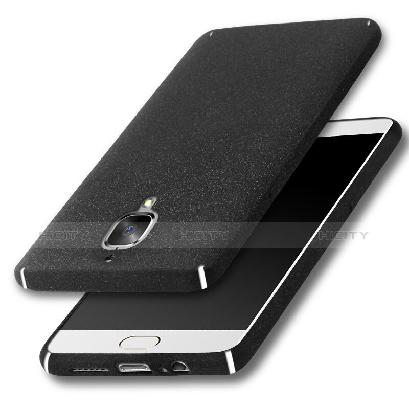 Handyhülle Hülle Kunststoff Schutzhülle Treibsand für OnePlus 3 Schwarz groß