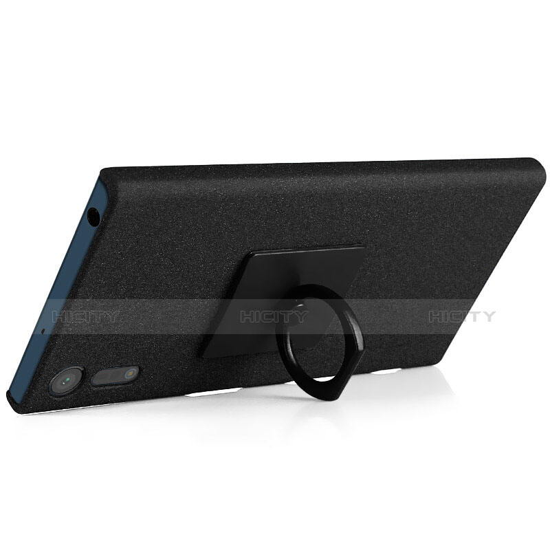 Handyhülle Hülle Kunststoff Schutzhülle Treibsand für Sony Xperia XZ Schwarz groß