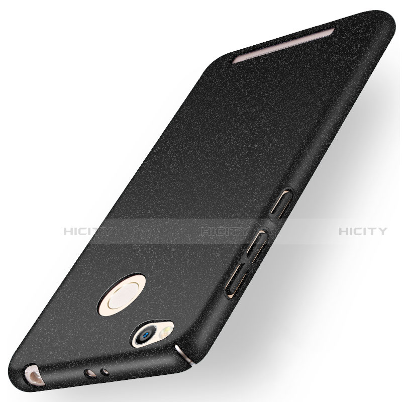Handyhülle Hülle Kunststoff Schutzhülle Treibsand für Xiaomi Redmi 3 High Edition Schwarz Plus