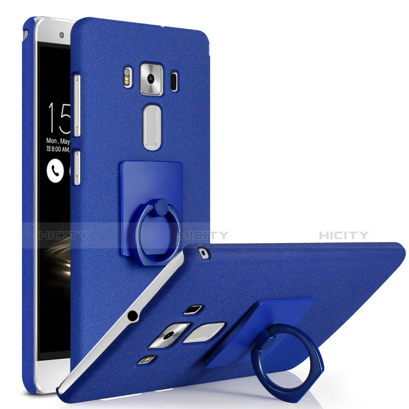 Handyhülle Hülle Kunststoff Schutzhülle Treibsand mit Fingerring Ständer für Asus Zenfone 3 Deluxe ZS570KL ZS550ML Blau