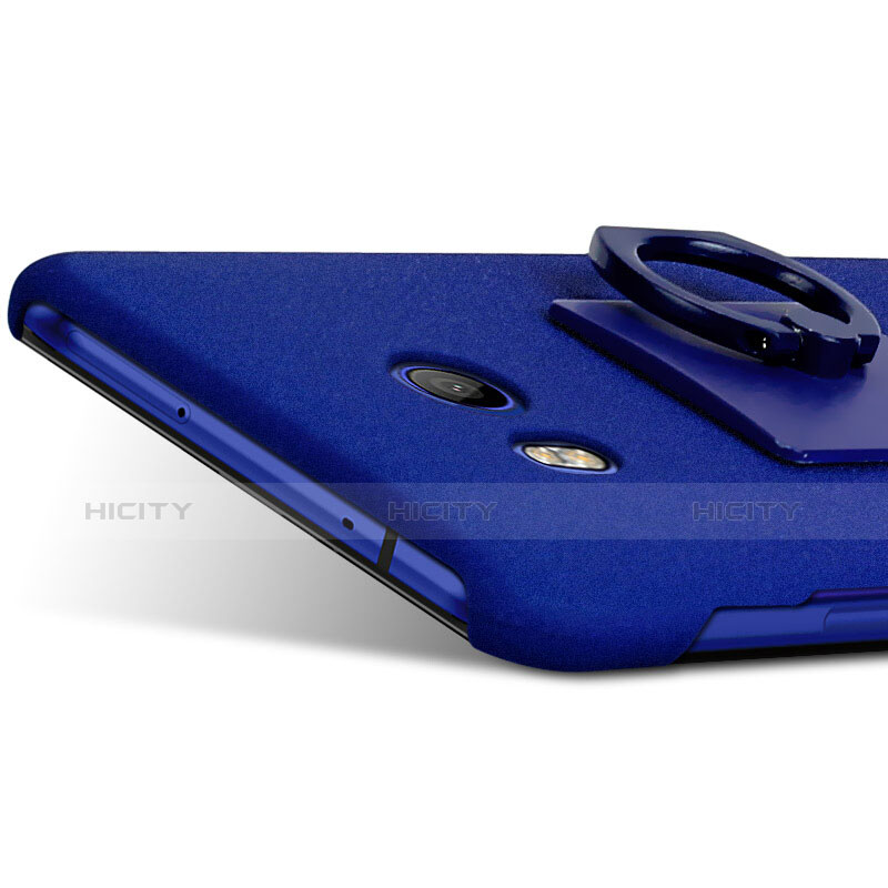 Handyhülle Hülle Kunststoff Schutzhülle Treibsand mit Fingerring Ständer für HTC U11 Blau