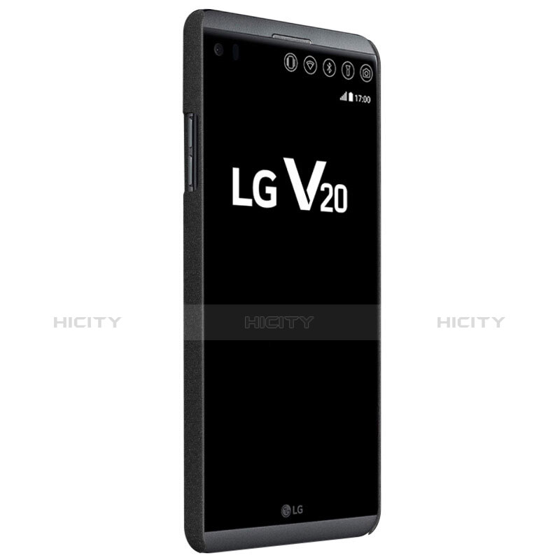 Handyhülle Hülle Kunststoff Schutzhülle Treibsand mit Fingerring Ständer für LG V20 Schwarz