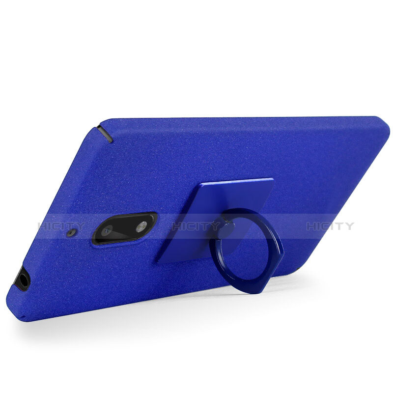 Handyhülle Hülle Kunststoff Schutzhülle Treibsand mit Fingerring Ständer für Nokia 6 Blau
