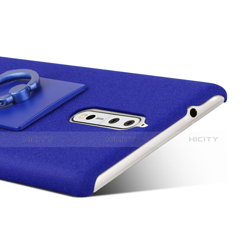 Handyhülle Hülle Kunststoff Schutzhülle Treibsand mit Fingerring Ständer für Nokia 8 Blau