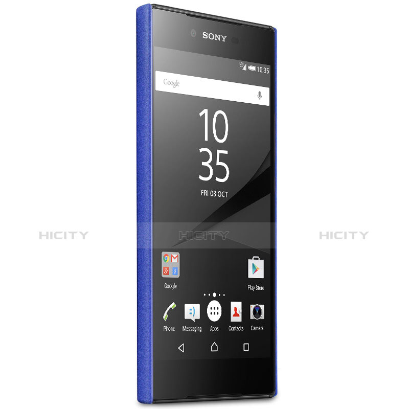 Handyhülle Hülle Kunststoff Schutzhülle Treibsand mit Fingerring Ständer für Sony Xperia XA1 Blau groß