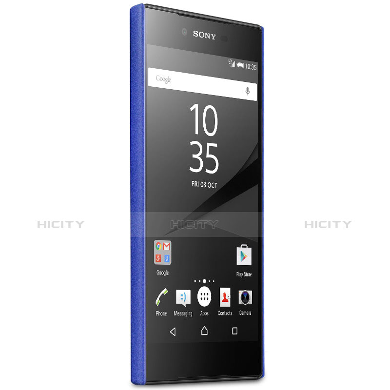 Handyhülle Hülle Kunststoff Schutzhülle Treibsand mit Fingerring Ständer für Sony Xperia XA1 Ultra Blau groß