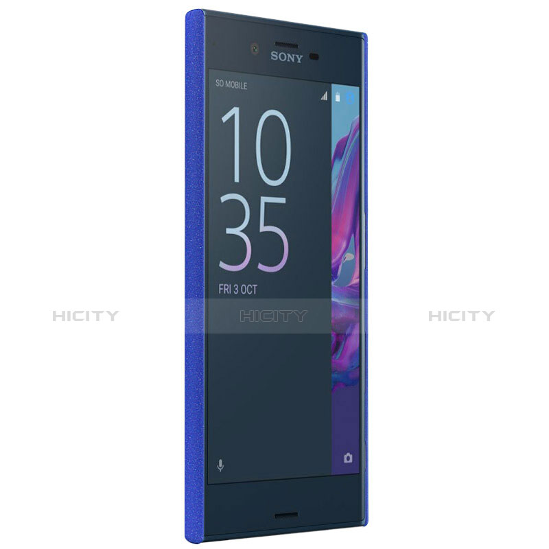 Handyhülle Hülle Kunststoff Schutzhülle Treibsand mit Fingerring Ständer für Sony Xperia XZ Blau groß
