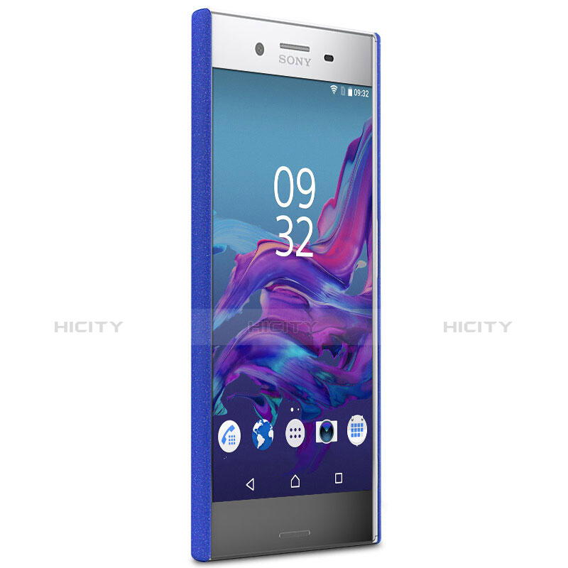 Handyhülle Hülle Kunststoff Schutzhülle Treibsand mit Fingerring Ständer für Sony Xperia XZ Premium Blau
