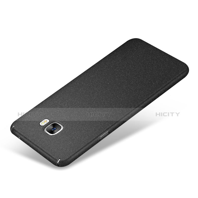 Handyhülle Hülle Kunststoff Schutzhülle Treibsand Q01 für Samsung Galaxy C7 SM-C7000 Schwarz groß