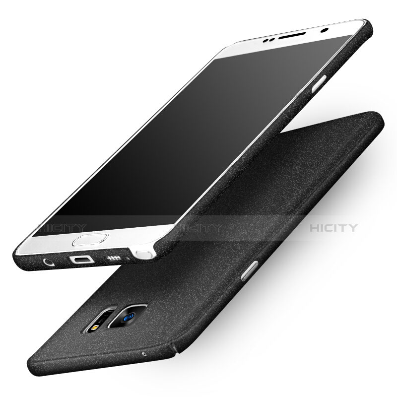 Handyhülle Hülle Kunststoff Schutzhülle Treibsand Q01 für Samsung Galaxy Note 5 N9200 N920 N920F Schwarz groß