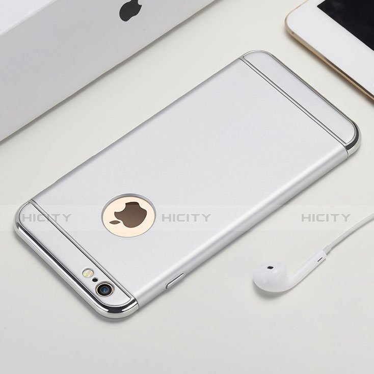 Handyhülle Hülle Luxus Aluminium Metall A01 für Apple iPhone 6S Silber groß