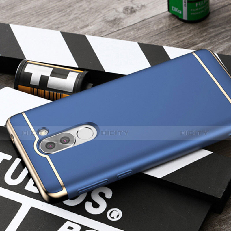 Handyhülle Hülle Luxus Aluminium Metall für Huawei Honor 6X Blau