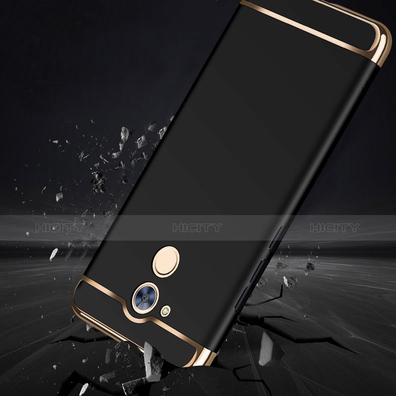 Handyhülle Hülle Luxus Aluminium Metall für Huawei Nova Smart Schwarz