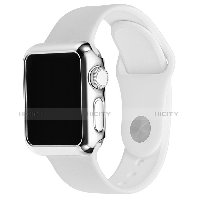 Handyhülle Hülle Luxus Aluminium Metall Rahmen C03 für Apple iWatch 3 38mm Silber