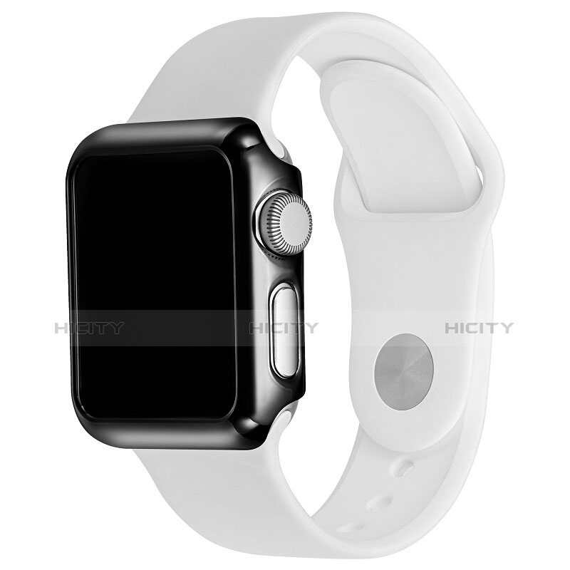 Handyhülle Hülle Luxus Aluminium Metall Rahmen C03 für Apple iWatch 3 42mm Schwarz groß