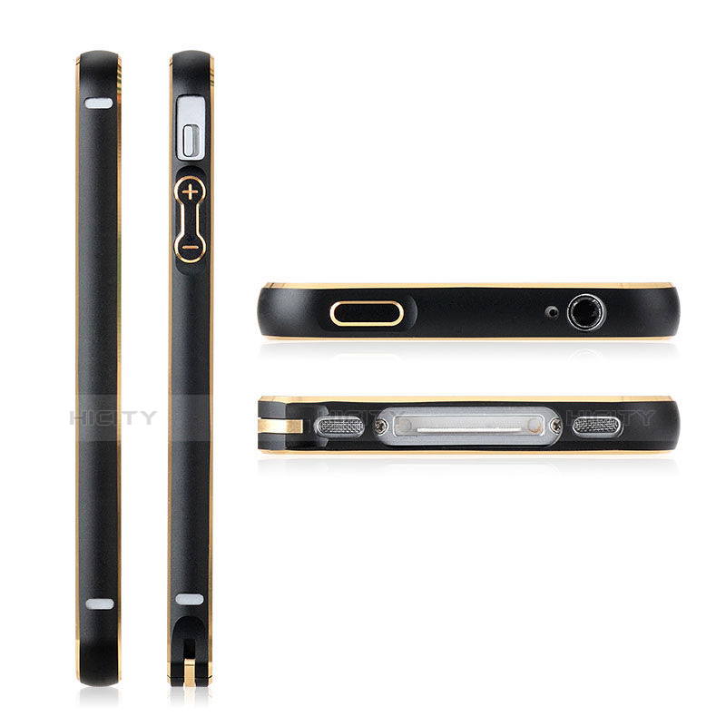 Handyhülle Hülle Luxus Aluminium Metall Rahmen für Apple iPhone 4S Schwarz groß