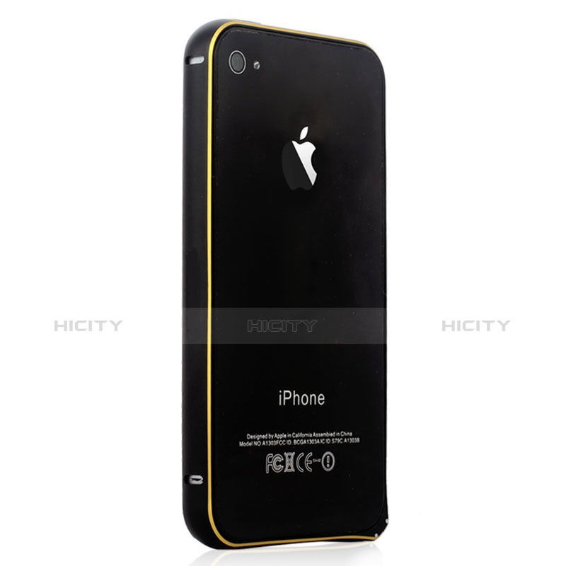 Handyhülle Hülle Luxus Aluminium Metall Rahmen für Apple iPhone 4S Schwarz