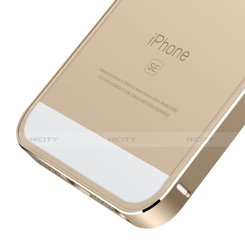 Handyhülle Hülle Luxus Aluminium Metall Rahmen für Apple iPhone SE Gold