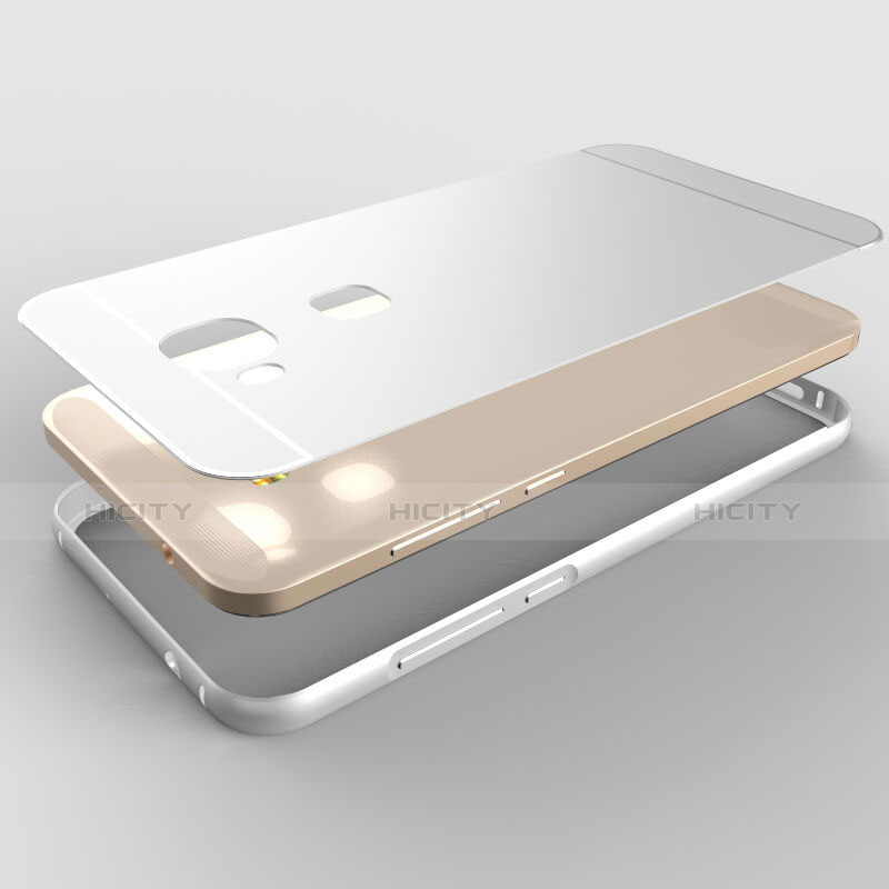 Handyhülle Hülle Luxus Aluminium Metall Rahmen für Huawei G8 Silber groß