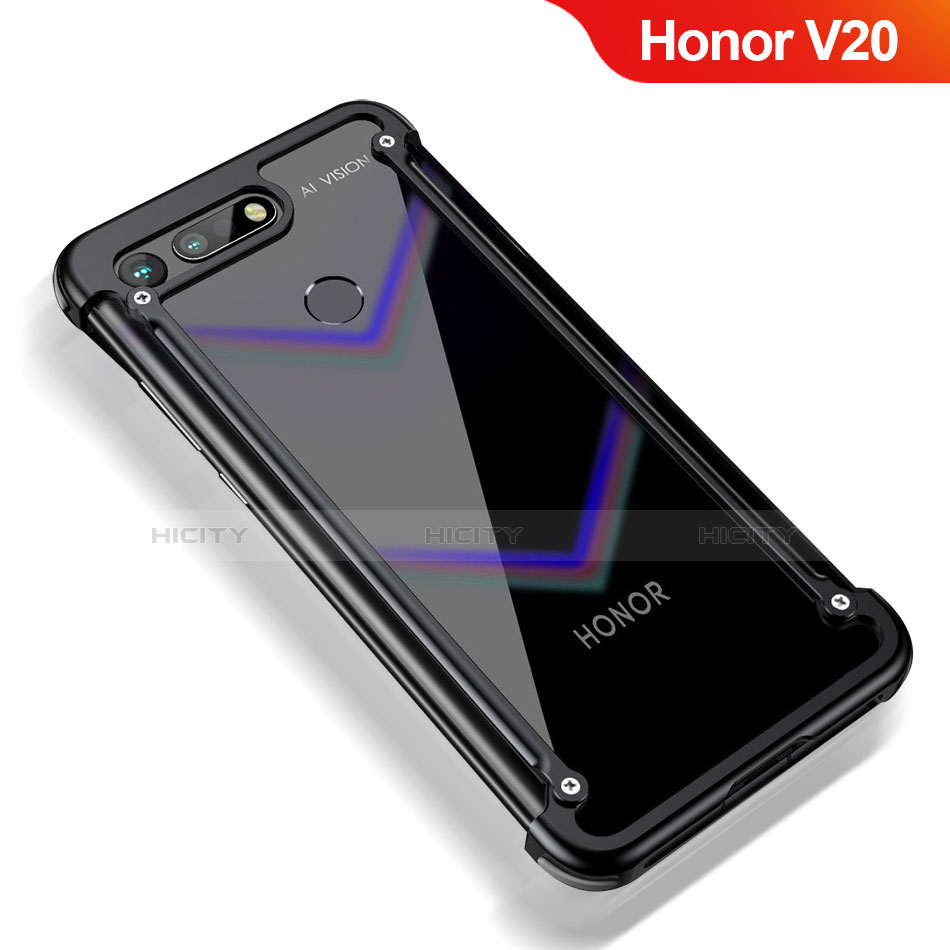 Handyhülle Hülle Luxus Aluminium Metall Rahmen für Huawei Honor V20 Schwarz Plus