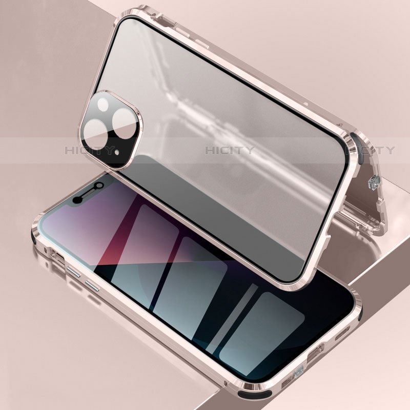 Handyhülle Hülle Luxus Aluminium Metall Rahmen Spiegel 360 Grad Ganzkörper Tasche für Apple iPhone 13 Mini
