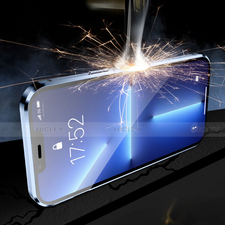 Handyhülle Hülle Luxus Aluminium Metall Rahmen Spiegel 360 Grad Ganzkörper Tasche für Apple iPhone 13 Pro