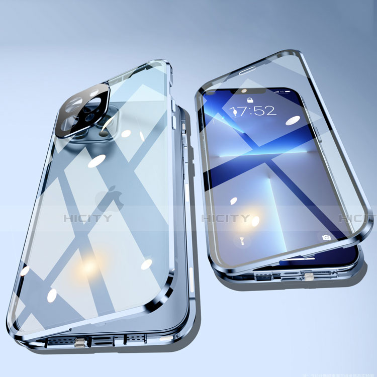 Handyhülle Hülle Luxus Aluminium Metall Rahmen Spiegel 360 Grad Ganzkörper Tasche für Apple iPhone 13 Pro Max