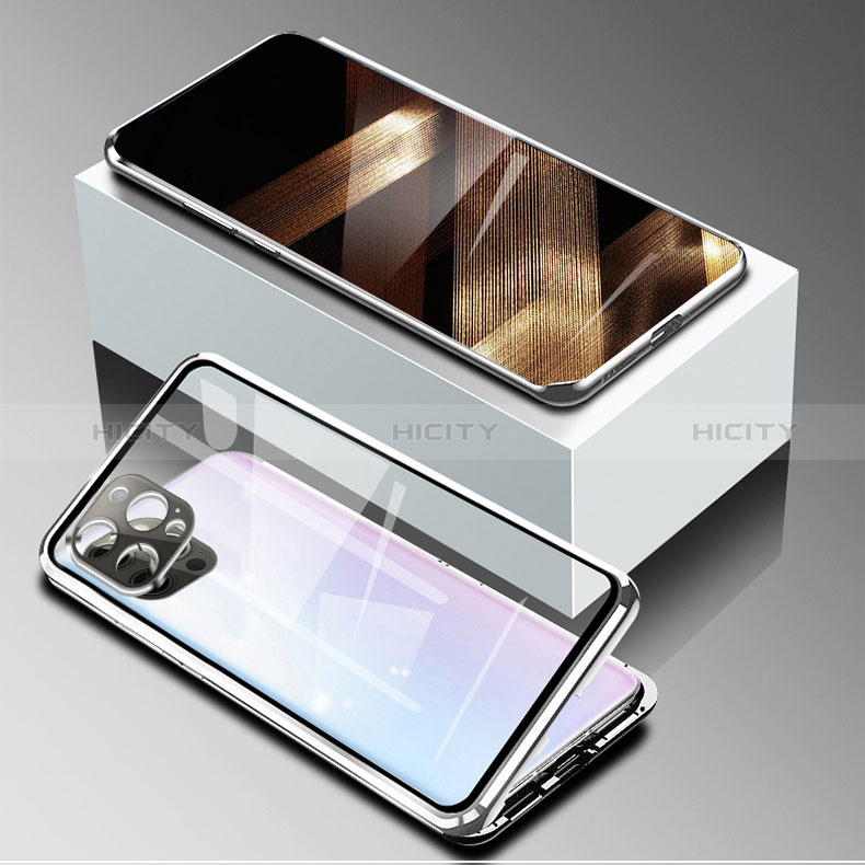 Handyhülle Hülle Luxus Aluminium Metall Rahmen Spiegel 360 Grad Ganzkörper Tasche für Apple iPhone 14 Pro Max