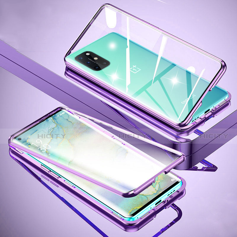 Handyhülle Hülle Luxus Aluminium Metall Rahmen Spiegel 360 Grad Ganzkörper Tasche für OnePlus 8T 5G