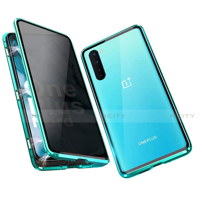 Handyhülle Hülle Luxus Aluminium Metall Rahmen Spiegel 360 Grad Ganzkörper Tasche für OnePlus Nord groß