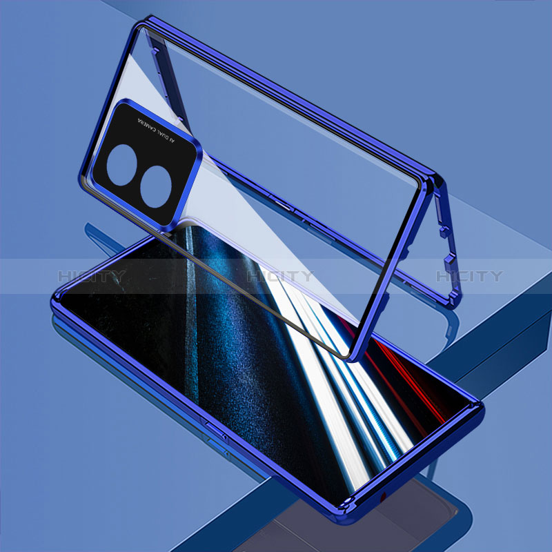 Handyhülle Hülle Luxus Aluminium Metall Rahmen Spiegel 360 Grad Ganzkörper Tasche für Oppo A78 4G