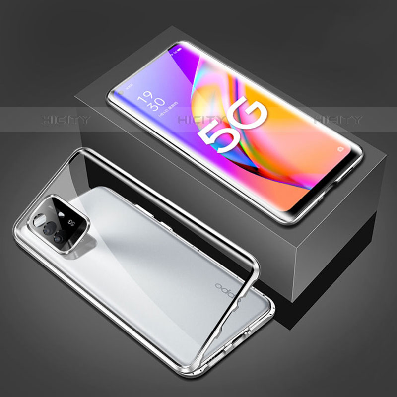 Handyhülle Hülle Luxus Aluminium Metall Rahmen Spiegel 360 Grad Ganzkörper Tasche für Oppo A94 5G