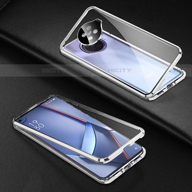 Handyhülle Hülle Luxus Aluminium Metall Rahmen Spiegel 360 Grad Ganzkörper Tasche für Oppo Ace2 groß