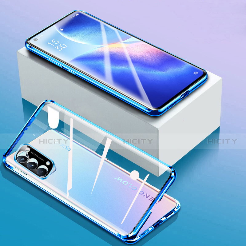 Handyhülle Hülle Luxus Aluminium Metall Rahmen Spiegel 360 Grad Ganzkörper Tasche für Oppo Find X3 Lite 5G