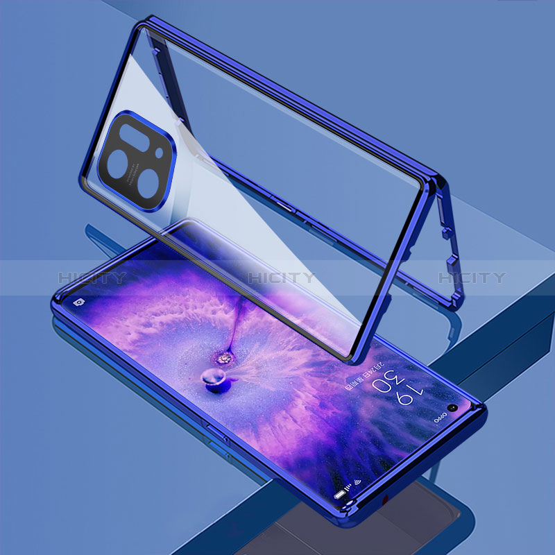 Handyhülle Hülle Luxus Aluminium Metall Rahmen Spiegel 360 Grad Ganzkörper Tasche für Oppo Find X5 5G