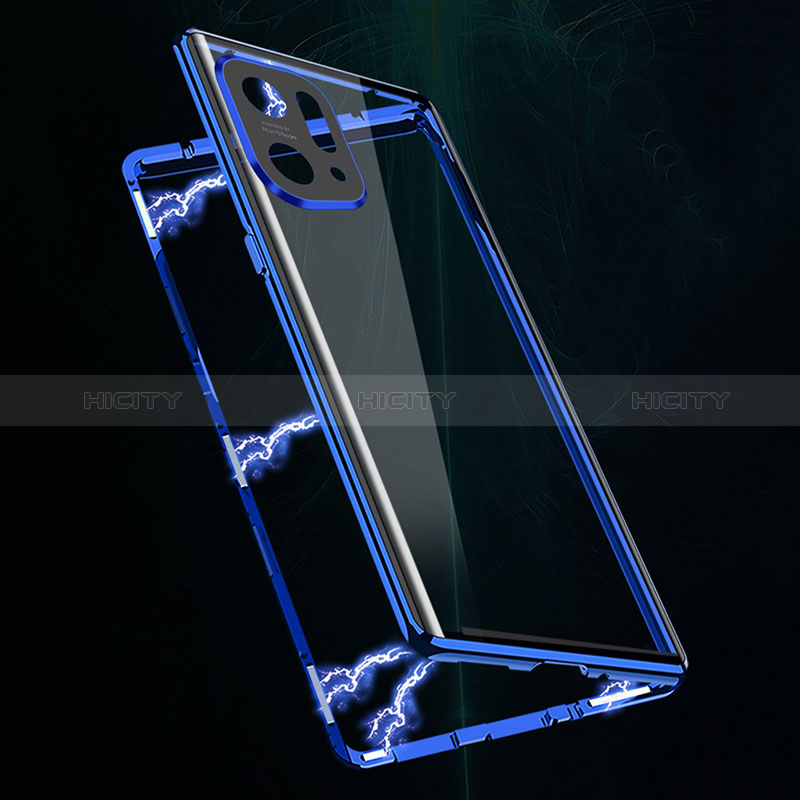 Handyhülle Hülle Luxus Aluminium Metall Rahmen Spiegel 360 Grad Ganzkörper Tasche für Oppo Find X5 5G