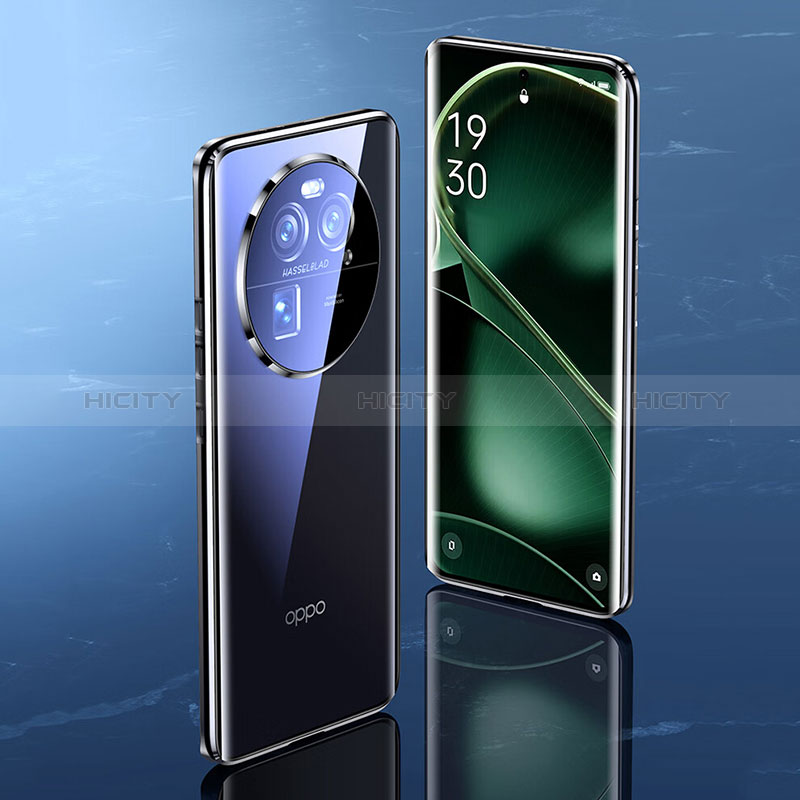 Handyhülle Hülle Luxus Aluminium Metall Rahmen Spiegel 360 Grad Ganzkörper Tasche für Oppo Find X6 Pro 5G