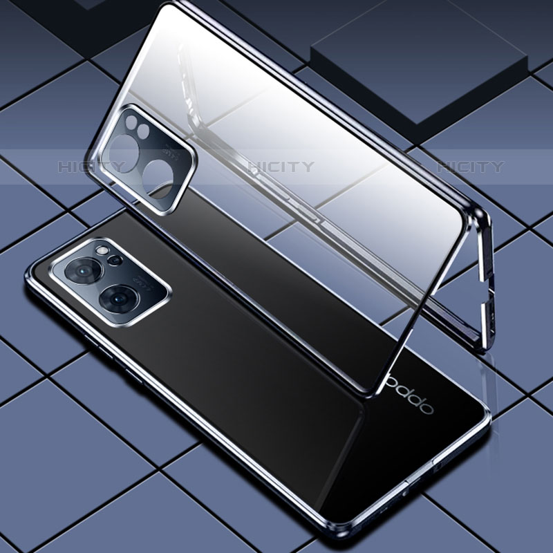 Handyhülle Hülle Luxus Aluminium Metall Rahmen Spiegel 360 Grad Ganzkörper Tasche für Oppo Reno7 SE 5G