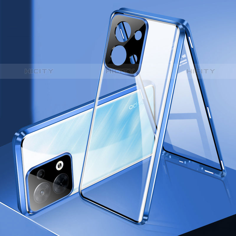 Handyhülle Hülle Luxus Aluminium Metall Rahmen Spiegel 360 Grad Ganzkörper Tasche für Oppo Reno8 Pro 5G
