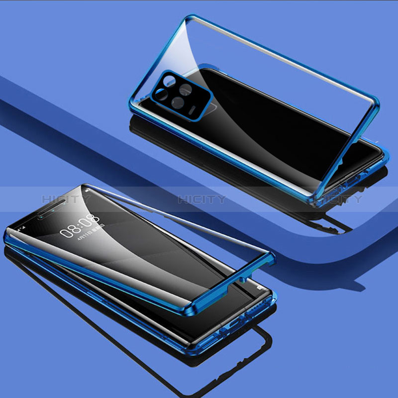 Handyhülle Hülle Luxus Aluminium Metall Rahmen Spiegel 360 Grad Ganzkörper Tasche für Realme 9 5G India