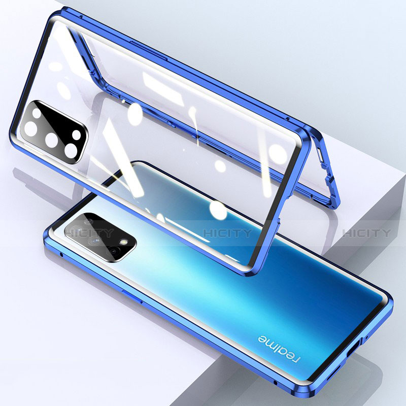 Handyhülle Hülle Luxus Aluminium Metall Rahmen Spiegel 360 Grad Ganzkörper Tasche für Realme X7 Pro 5G groß