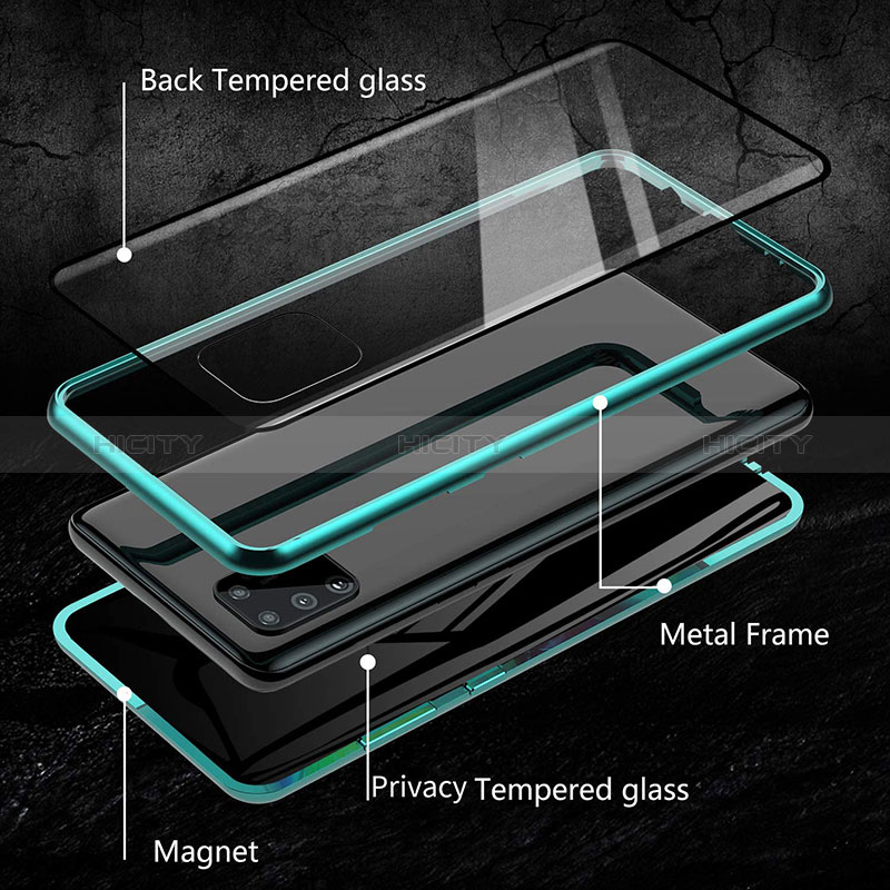 Handyhülle Hülle Luxus Aluminium Metall Rahmen Spiegel 360 Grad Ganzkörper Tasche für Samsung Galaxy M21s