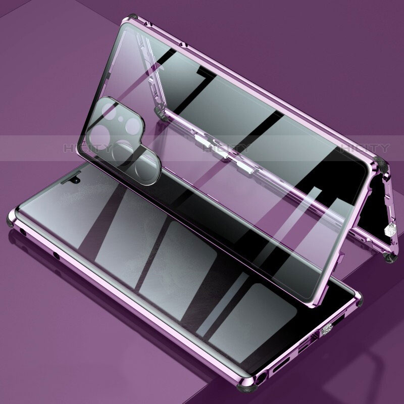 Handyhülle Hülle Luxus Aluminium Metall Rahmen Spiegel 360 Grad Ganzkörper Tasche für Samsung Galaxy S21 Ultra 5G