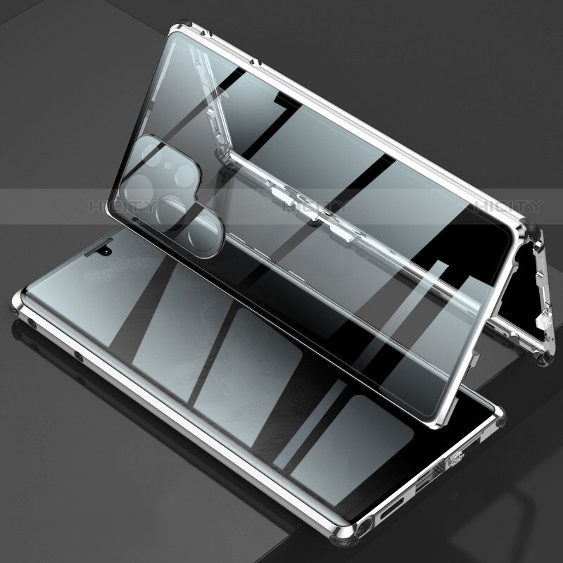 Handyhülle Hülle Luxus Aluminium Metall Rahmen Spiegel 360 Grad Ganzkörper Tasche für Samsung Galaxy S21 Ultra 5G