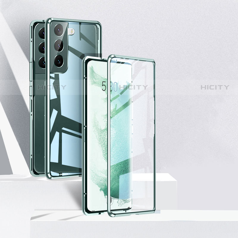 Handyhülle Hülle Luxus Aluminium Metall Rahmen Spiegel 360 Grad Ganzkörper Tasche für Samsung Galaxy S22 5G groß